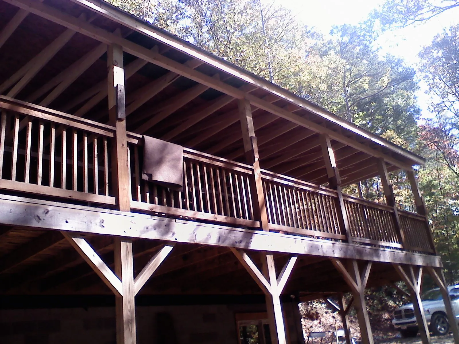 Timber framing under a new elevated porch and deck — Roof Leak Repair in Faxon by Roofing Brothers